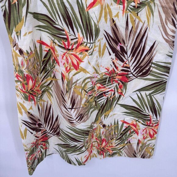 J. Jill Love Linen Tropical Shift Dress Womens LP White Linen Lined Pockets NEW - Picture 9 of 11